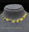 Sahara 3  necklace gold 21K with gemstones