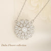 necklace Dalia flower 3 white gold